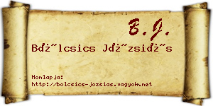 Bölcsics Józsiás névjegykártya